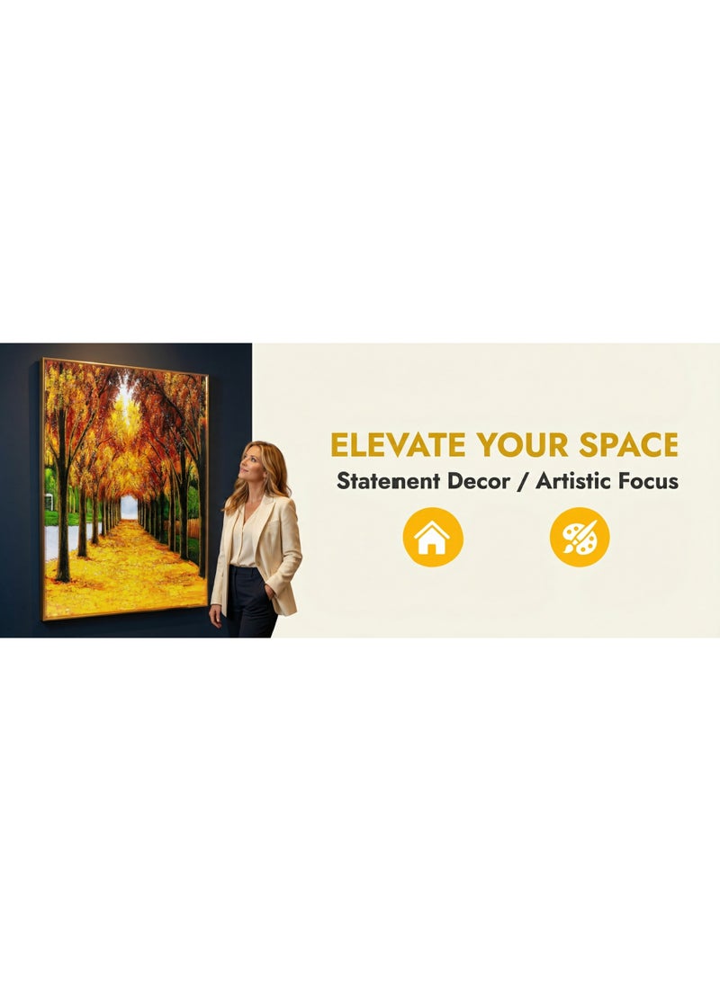 50x70cm Autumn Tree Avenue Resin Crystal Art Painting – 3D Stereo Landscape Wall Art for Living Room, Bedroom & Entryway – Nordic Modern Home Decor - Image 2
